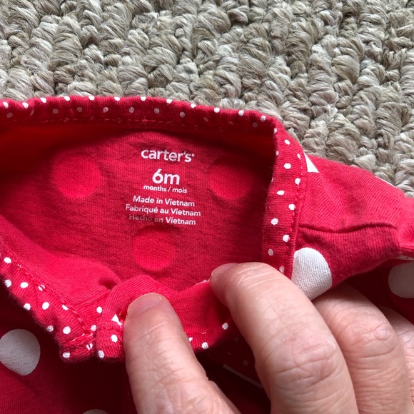 Carters Baby Girl Red and White Polka Dot Outfit - Picture 3 of 3